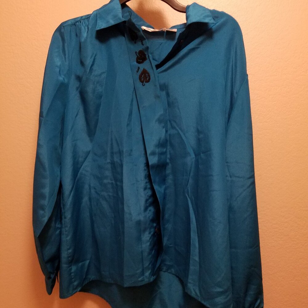 Teal Blue Blouse